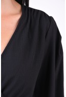 Dress Vila Vipartina V-Neck Gathering Black